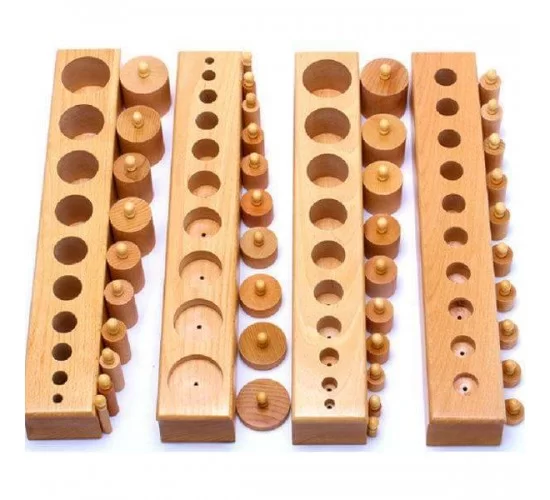 M001-Knobbed cylinder Montessori tool اسطوانات ذات المقبض منتسوري